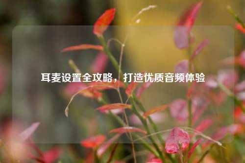 耳麦设置全攻略，打造优质音频体验