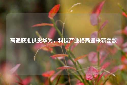 高通获准供货华为,科技产业格局迎来新变数