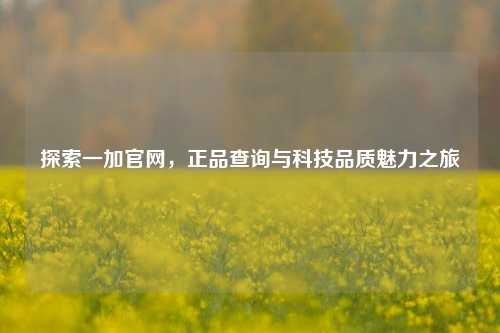 探索一加官网，正品查询与科技品质魅力之旅