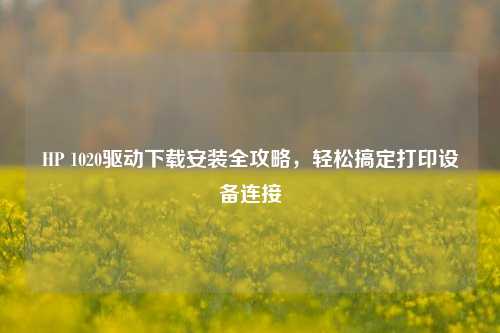 HP 1020驱动下载安装全攻略，轻松搞定打印设备连接