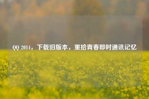 QQ 2014，下载旧版本，重拾青春即时通讯记忆