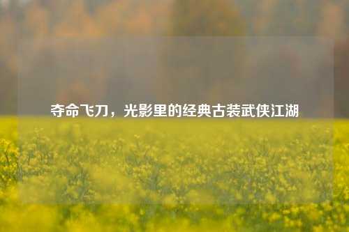 夺命飞刀,光影里的经典古装武侠江湖