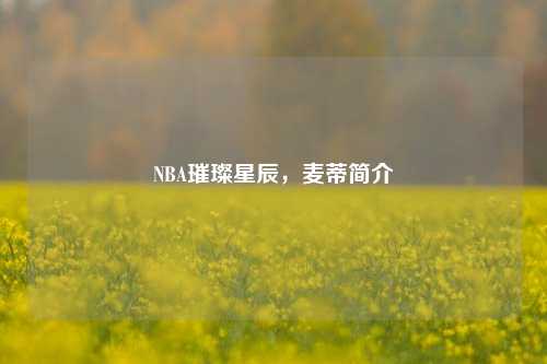 NBA璀璨星辰，麦蒂简介