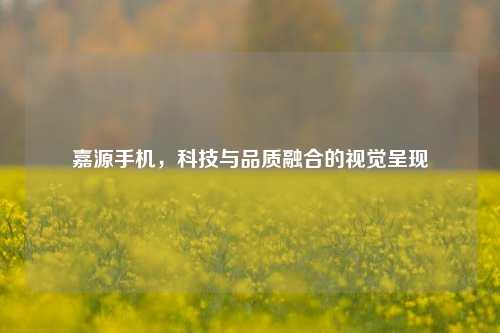 嘉源手机，科技与品质融合的视觉呈现