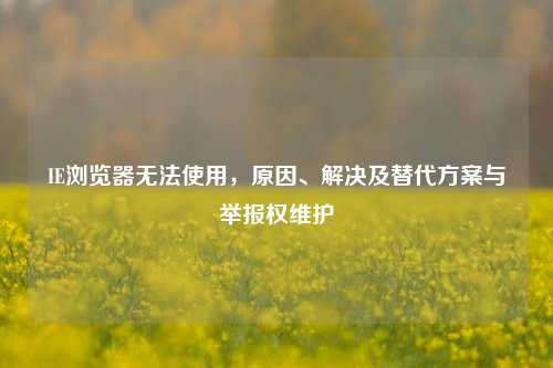 IE浏览器无法使用，原因、解决及替代方案与举报权维护