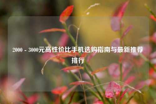 2000 - 3000元高性价比手机选购指南与最新推荐排行