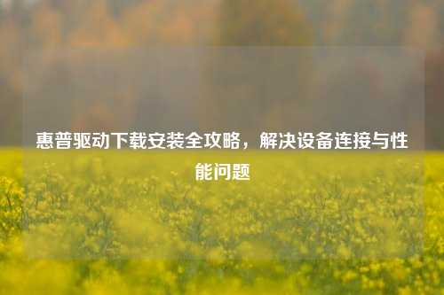 惠普驱动下载安装全攻略，解决设备连接与性能问题