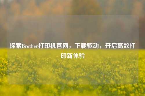 探索Brother打印机官网，下载驱动，开启高效打印新体验