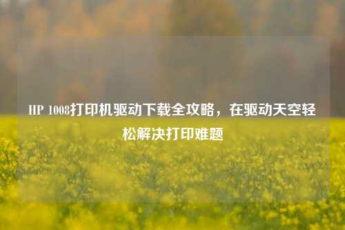 HP 1008打印机驱动下载全攻略，在驱动天空轻松解决打印难题