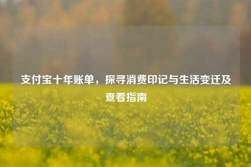 支付宝十年账单，探寻消费印记与生活变迁及查看指南