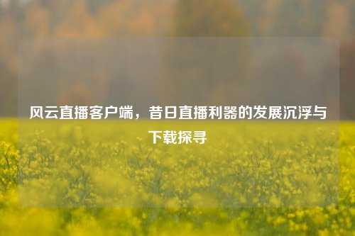 风云直播客户端，昔日直播利器的发展沉浮与下载探寻