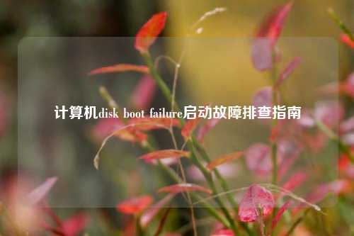 计算机disk boot failure启动故障排查指南