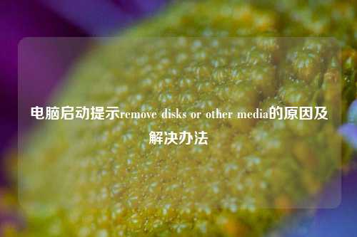 电脑启动提示remove disks or other media的原因及解决办法