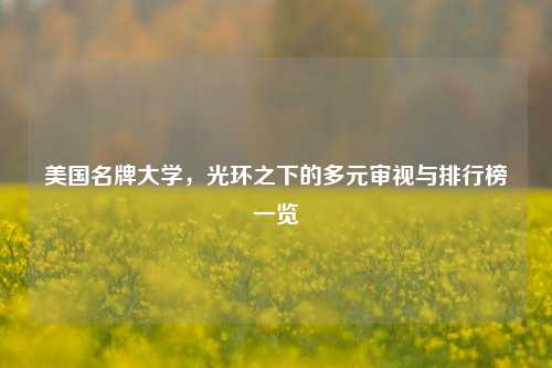 美国名牌大学，光环之下的多元审视与排行榜一览