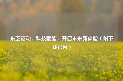东芝驱动,科技赋能,开启未来新体验(附下载官网)