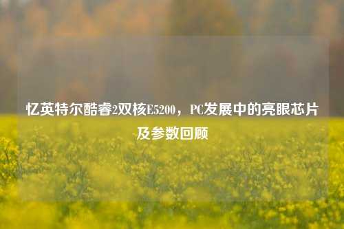 忆英特尔酷睿2双核E5200，PC发展中的亮眼芯片及参数回顾