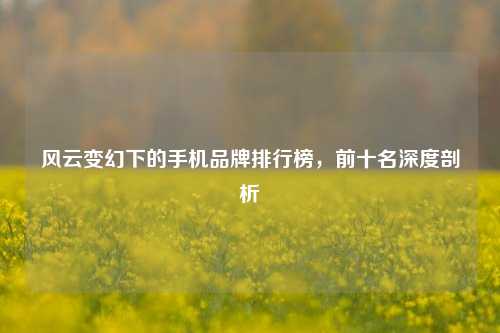 风云变幻下的手机品牌排行榜，前十名深度剖析