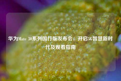 华为Mate 30系列国行版发布会,开启5G智慧新时代及观看指南