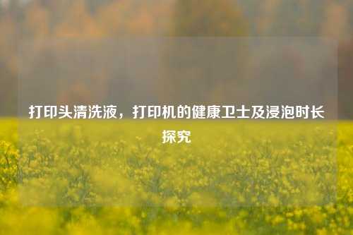 打印头清洗液,打印机的健康卫士及浸泡时长探究