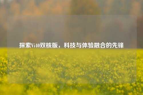 探索Vi40双核版，科技与体验融合的先锋