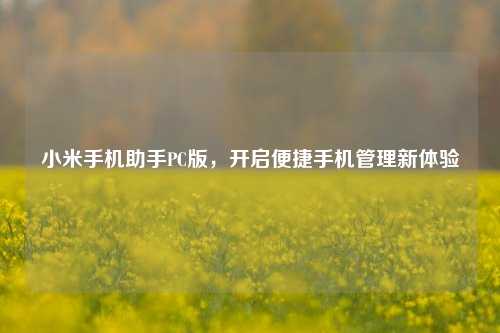 小米手机助手PC版,开启便捷手机管理新体验