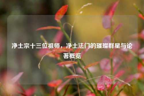 净土宗十三位祖师,净土法门的璀璨群星与论著概览