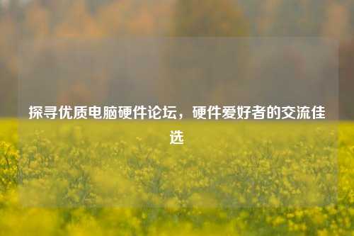 探寻优质电脑硬件论坛,硬件爱好者的交流佳选