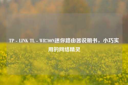 TP - LINK TL - WR700N迷你路由器说明书，小巧实用的网络精灵