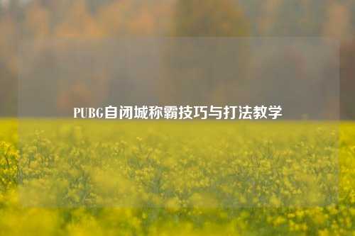 PUBG自闭城称霸技巧与打法教学