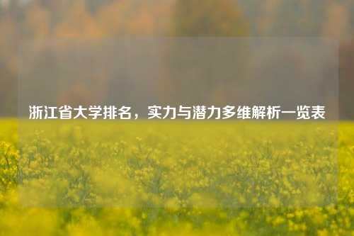 浙江省大学排名，实力与潜力多维解析一览表