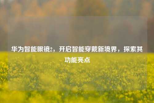 华为智能眼镜2，开启智能穿戴新境界，探索其功能亮点