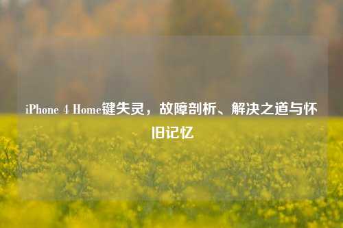 iPhone 4 Home键失灵，故障剖析、解决之道与怀旧记忆