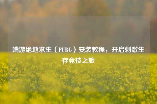 端游绝地求生（PUBG）安装教程，开启刺激生存竞技之旅