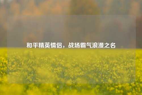 和平精英情侣，战场霸气浪漫之名