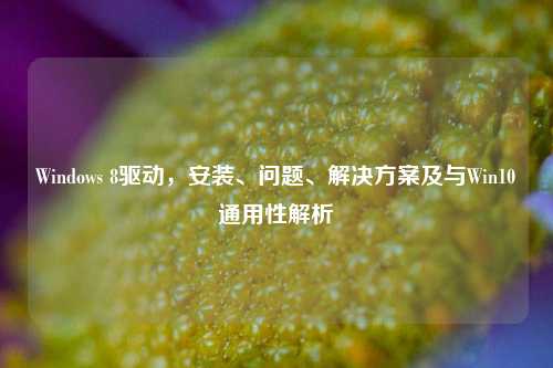 Windows 8驱动，安装、问题、解决方案及与Win10通用性解析