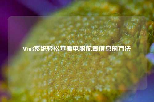 Win8系统轻松查看电脑配置信息的方法