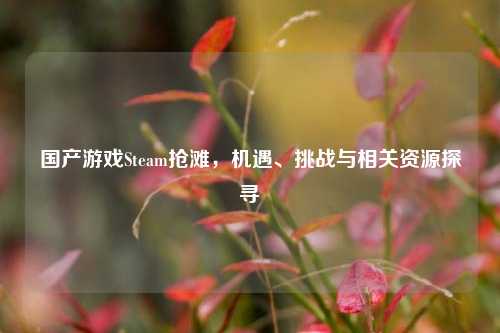 国产游戏Steam抢滩，机遇、挑战与相关资源探寻