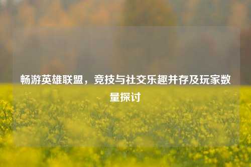 畅游英雄联盟，竞技与社交乐趣并存及玩家数量探讨