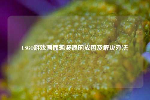 CSGO游戏画面现波浪的成因及解决办法