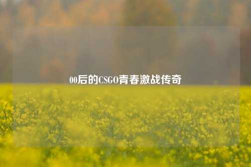 00后的CSGO青春激战传奇