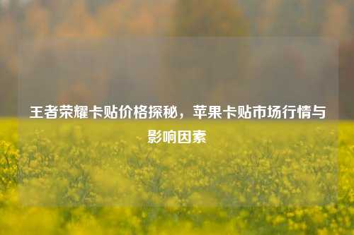 王者荣耀卡贴价格探秘,苹果卡贴市场行情与影响因素