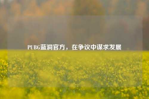 PUBG蓝洞官方，在争议中谋求发展