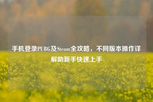 手机登录PUBG及Steam全攻略，不同版本操作详解助新手快速上手