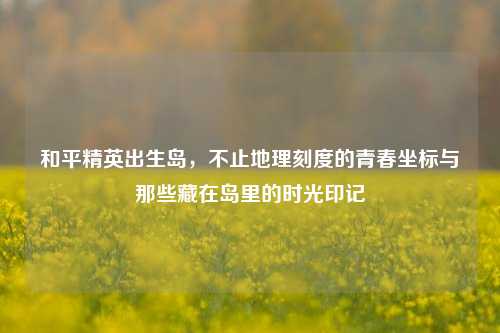 和平精英出生岛,不止地理刻度的青春坐标与那些藏在岛里的时光印记
