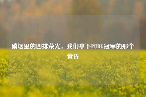 硝烟里的四排荣光，我们拿下PUBG冠军的那个黄昏