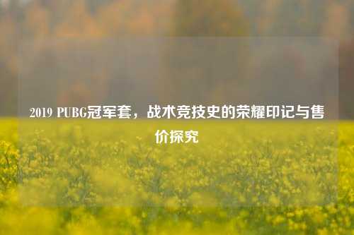 2019 PUBG冠军套，战术竞技史的荣耀印记与售价探究