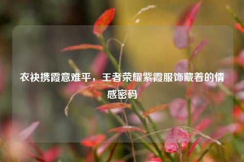 衣袂携霞意难平，王者荣耀紫霞服饰藏着的情感密码