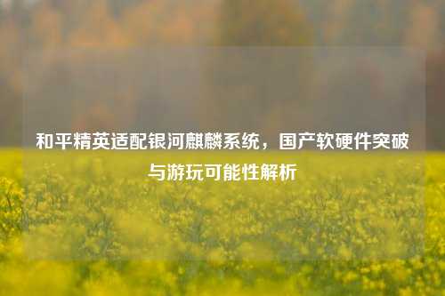 和平精英适配银河麒麟系统，国产软硬件突破与游玩可能性解析