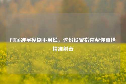 PUBG准星模糊不用慌，这份设置指南帮你重拾精准射击