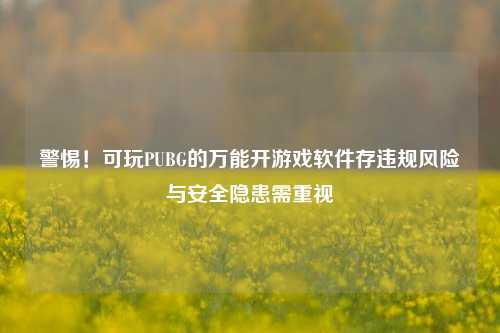 警惕！可玩PUBG的万能开游戏软件存违规风险与安全隐患需重视